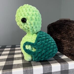 Crochet Armigurumi Cheeky Turtle with Booty Handmade by Petunias Plushie Patch